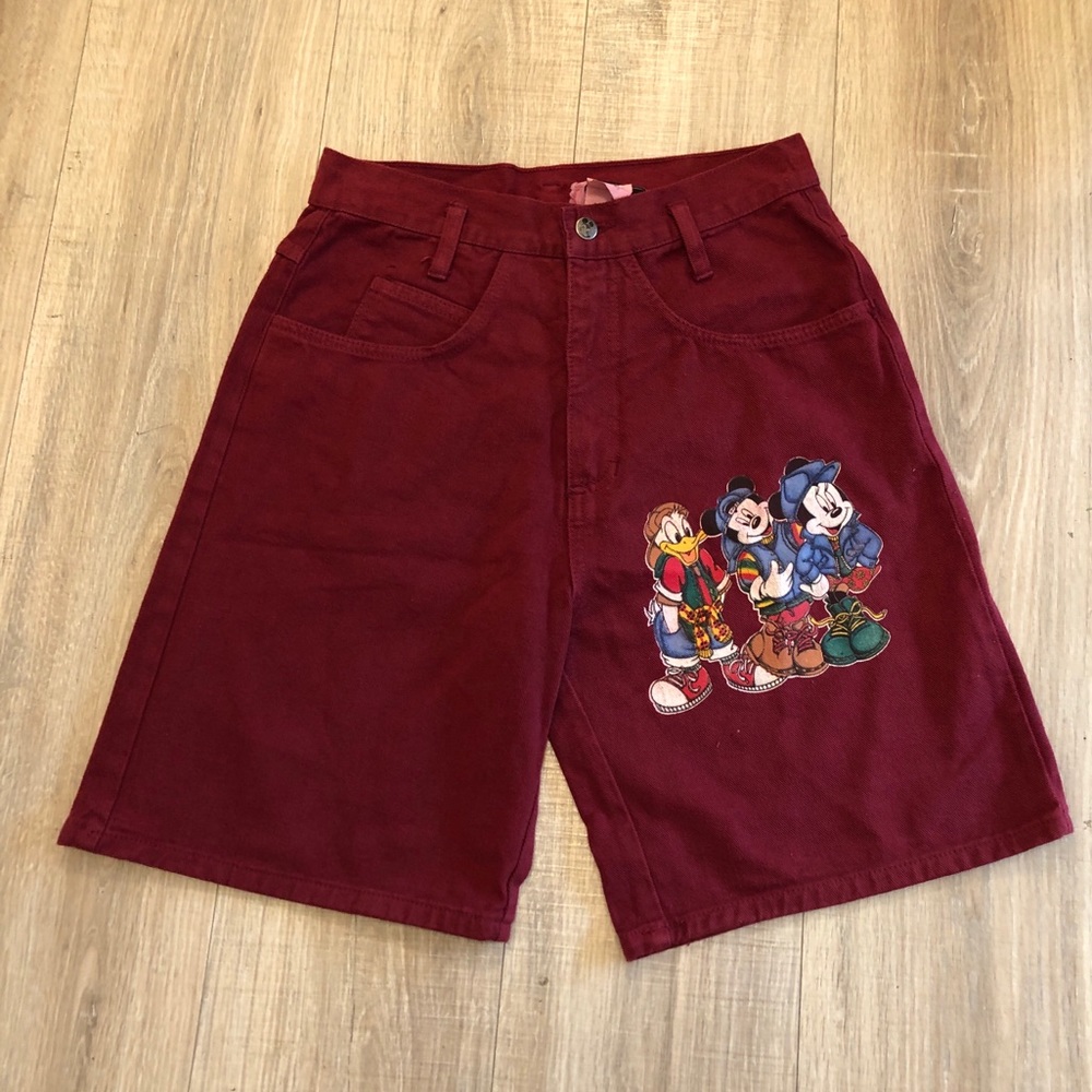 VTG HIP-HOP MICKEY & FRIENDS HIGH WAISTED DENIM SHORTS